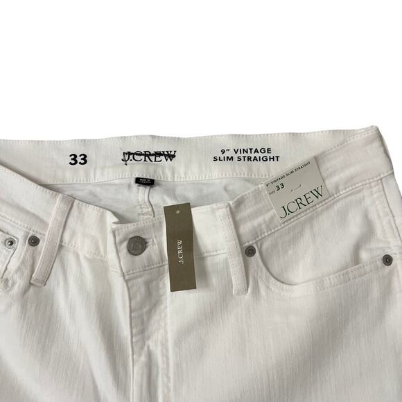 J.Crew White Slim Straight Jeans Women’s 33 High Rise Stretch Denim NWT - Picture 7 of 8
